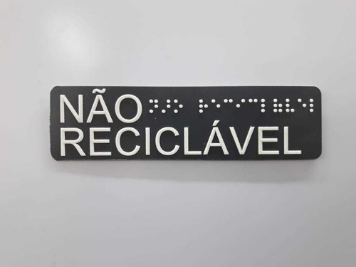 Imagem 3 de 5 de 25 Pçs Placa Sinalização Lixo Reciclável Braille E Relevo