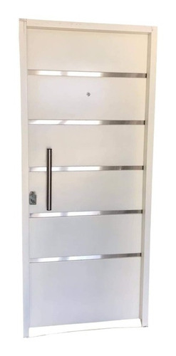 Puerta 80x200 Doble Chapa Inyectada Blanca Acero Silver