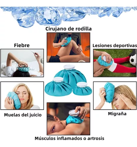 Bolsa de hielo reutilizable azul para aliviar el dolor de rodilla, lesiones  deportivas, fiebre y reducir la bolsa de hielo, bolsas de hielo para