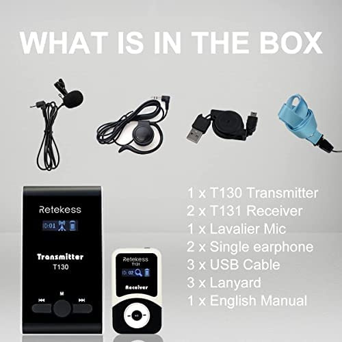 Caja De 1 Transmisor 2 Receptores, Retekess T130, Sistema De