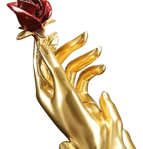 Escultura Estética De La Estatua De Rosa De La Mano