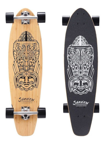 Tabla De Skate Sanview Bamboo Longboard Board Cruiser Fo Tsk