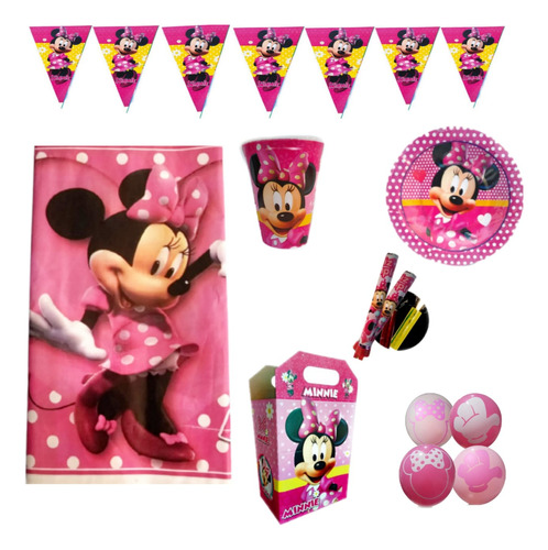 Mimi Mouse Rosa Artículo Para Fiesta Decorar Cumple 30 Niños