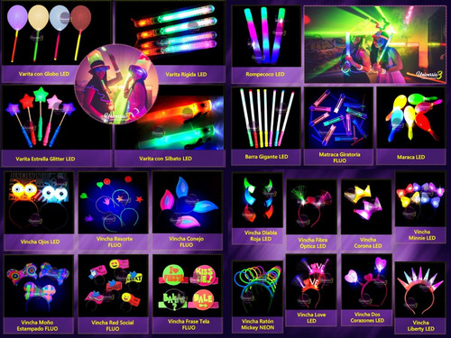 50 Pulsera Neon Quimica Fluo Cotillon Luminoso Combo Carioca