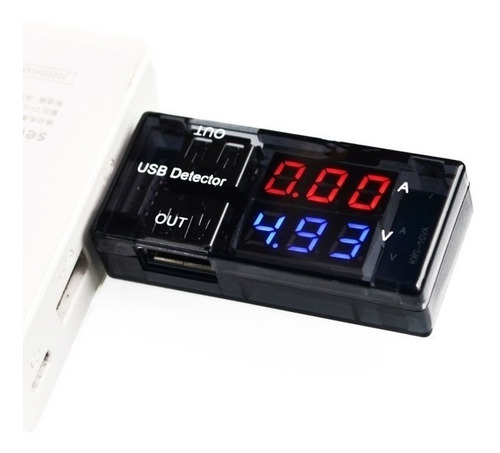 Imagen 2 de 7 de Medidor Voltaje Y Amperes Usb Digital 3 A 9 V Caballito