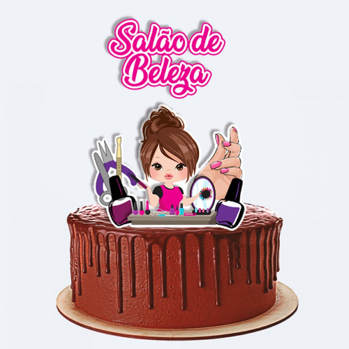 Topo De Bolo Personalizado Salão De Beleza Manicure