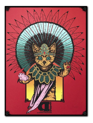 #1364 - Cuadro Vintage 30 X 40 - Gato Indio Plumas Poster