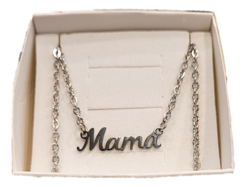 Collar Mamá Acero Quirúrgico De 50cm De Largo En Caja Re 