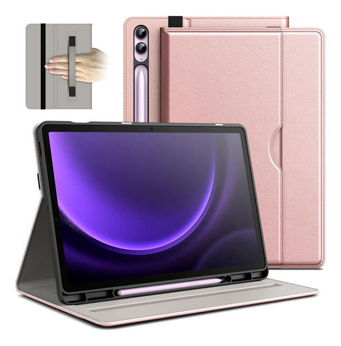 Jetech Funda Samsung Galaxy Tab S9 Fe+ S9 Fe Plus 12.4 Rosa