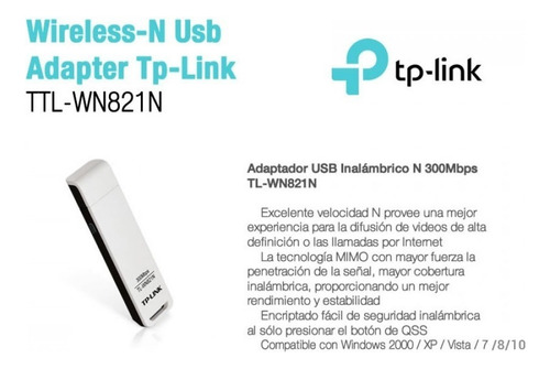 Imagen 3 de 6 de Receptor Wifi Tp-link Tl-wn722n Antena 150 Mbps Internet Pc
