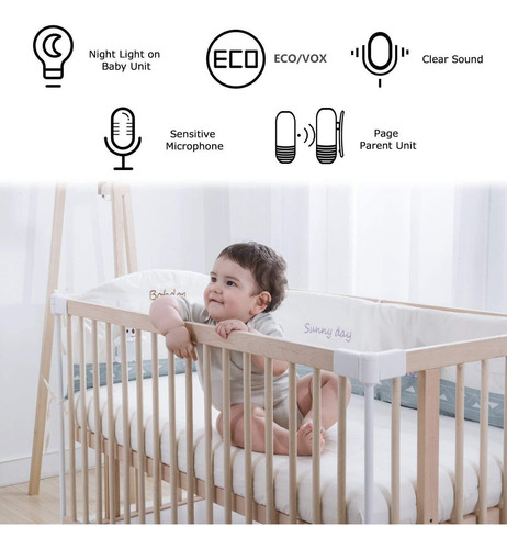 Monitor De Bebé, Monitor De Bebé De Audio Abs Blanco Con