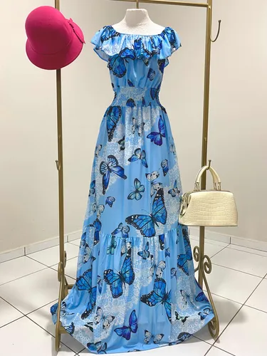 Vestido borboleta azul 2025