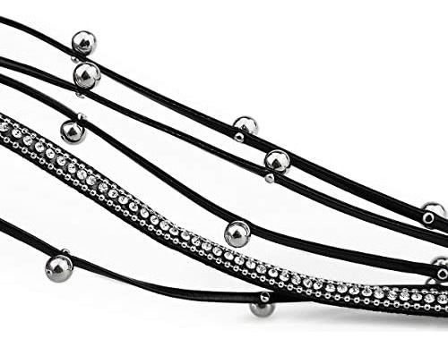 Brazalete De Cuero Multicapa Gleamart Con Cuentas Para Mujer