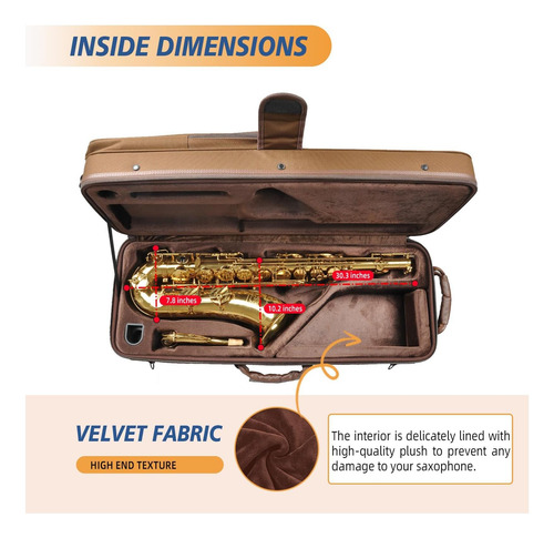 Case De Saxofón De Tenor Omebaige Con Ruedas, Bolsa De De De