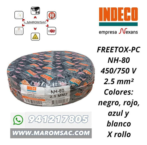 Cable Freetox Nh-90 2.5 Mm2 Indeco
