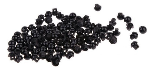 6 X 100 Piezas 6 Mm Plástico Negro Media Botones De De Seta
