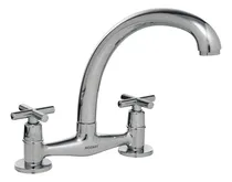 Comprar Grifería cocina canilla doble comando Mozart Madrid mezcladora de mesada pico Cisne cromado 8577