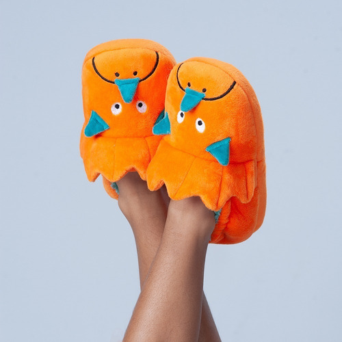 Imagem 2 de 7 de Pantufa Infantil Antiderrapante Menino Dinossauro Pimpolho