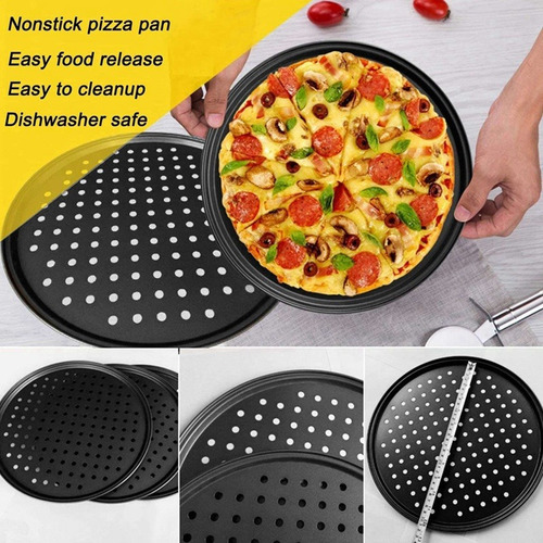Paquete De 2 Moldes De Pizza Perforados Personales De 11 Pul
