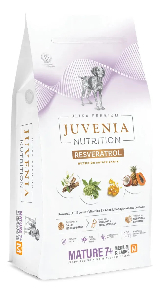 Alimento Perro Senior Mature 7 + Resveratrol Juvenia 3kg
