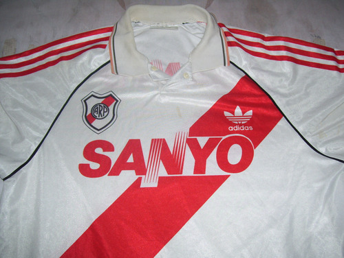 River Plate Adidas Sanyo 1994 #7 Flock Ortega Mangas Largas (Usado)