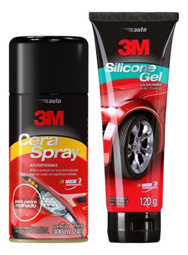 Kit Silicone Gel Painel 3m + Cera Protetora Spray 3m