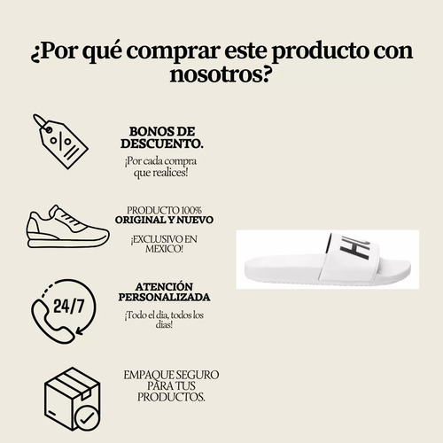 Chancla De Baño Hugo Timeout Blanco Para Hombre - Original