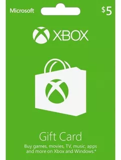 Xbox Live Gift Card 5$ Usa (código Digital)