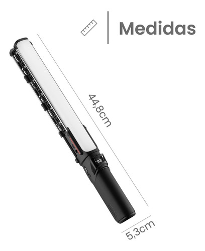 Vara Luminosa Luz Led Zhiyun Fiveray V60 Profesional Camara Estructura Negro Luz Blanco Neutro