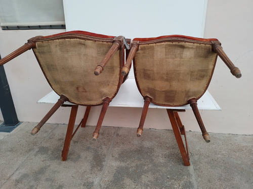 Lote Antigua Silla Sillón Estilo Luis Xvi Pana Y Esterilla (Usado)