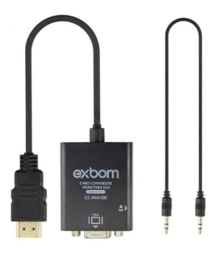 Imagem 4 de 7 de Cabo Adaptador Conversor Hdmi P Vga Transmite Áudio E Vídeo