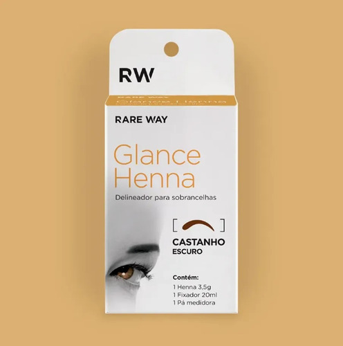 Kit Henna Para Sobrancelhas Rare Way Glance Castanho Escuro