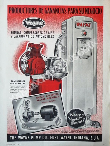 Cartel Retro Bombas De Gasolina Wayne 1941 /24