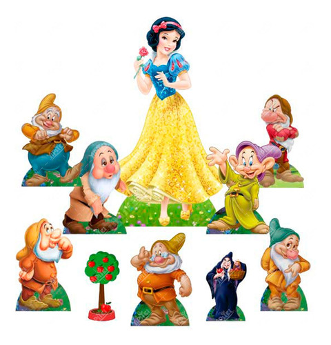 Figuras De Coroplast Blanca Nieves Fiesta Candy Bar Decoraci