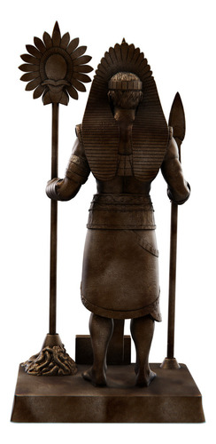 Estátua Enlil Deus Sumério Do Ar - Elil Cor Cor Cobre Antigo