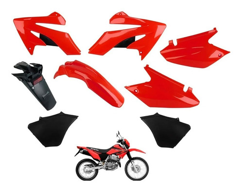 Kit Plasticos Spektor Honda Xr 250 Tornado 8 Piezas Rojo