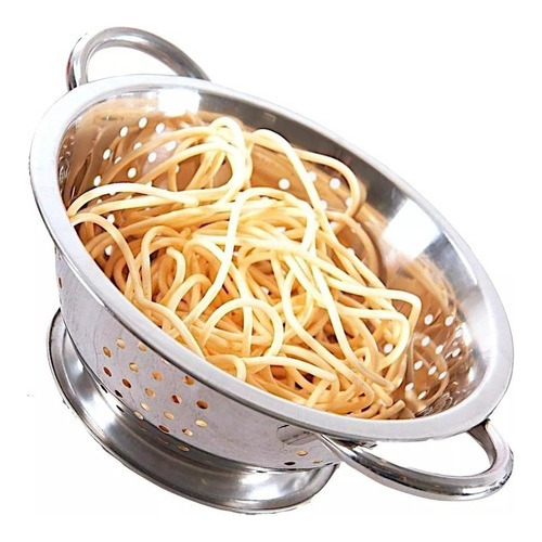 Escorredor De Massas Macarrão Inox Com Alças Cozinha 24cm