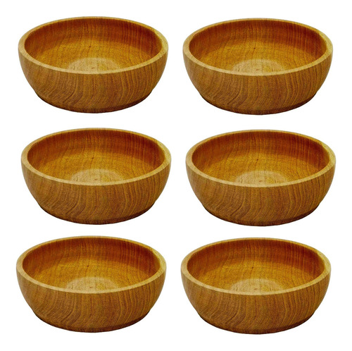 6 Cazuelas Bowl Copetinero  Dip Madera Algarrobo 10 Cm X 6 U