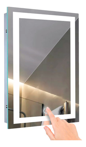 Espejo Pared Baño Luz Led Tactil 3 Modos Antivaho Decorativo