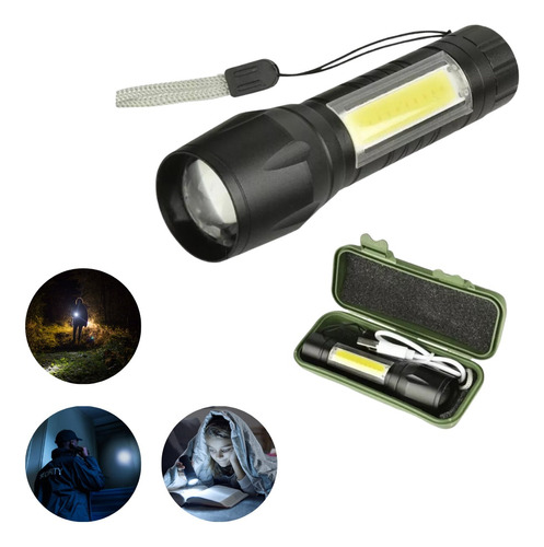 Mini Linterna Led Recargable Luz Zoom Largo Alcance 511