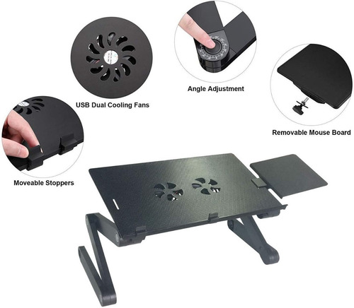 Imagen 5 de 10 de Mesa Para Cama Notebook Mesa Notebook Cama Mesa Portatil T8
