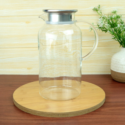 Jarra De Vidro Com Tampa De Inox 1,8 Litros Cor Transparente