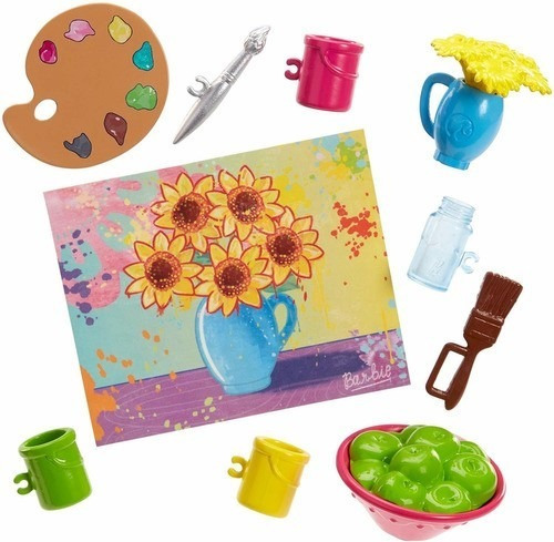 Estúdio De Arte Pintura Da Barbie Playset Mattel Novo 2020