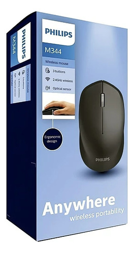 Mouse Inalámbrico Philips 300 Series Spk 7344 Negro