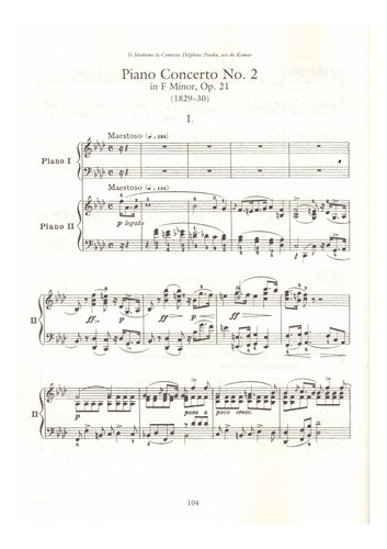 F. Chopin: The Piano Concertos, Arranged For Two Pianos.