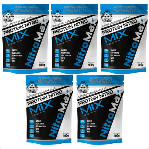 5x Whey Protein Nitro Mix Refil 900g - Nitromax Sabor Chocolate ao leite