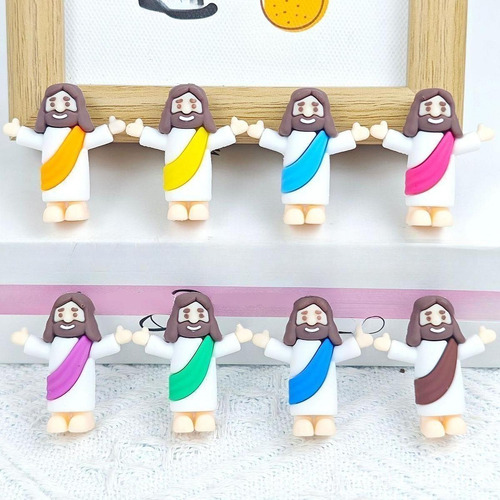 Mini Figuritas De Jesús, Estatua Artesanal, Violeta