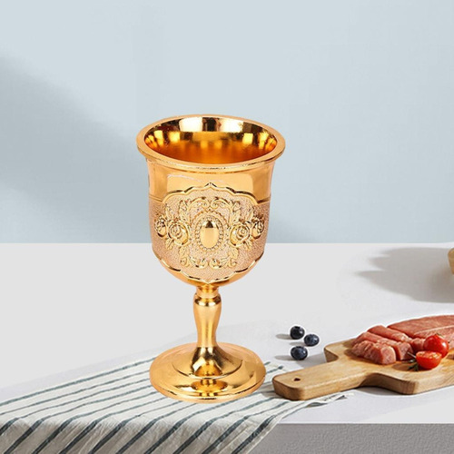 Patrón De Talla En Relieve Copa Retro Creativo Oro Oro