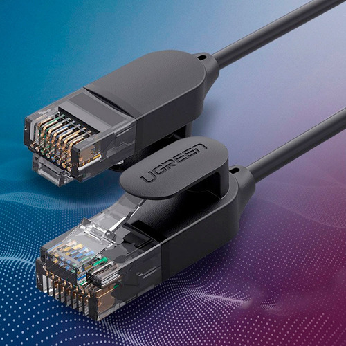 Cabo Rede Rj45 Cat6a Utp Ethernet Macho 0.5 Metro Preto