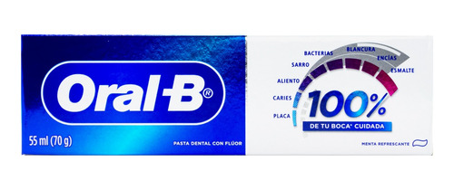 Oral B Pasta Dental Con Fluor 100% De Tu Boca Cuidada Menta